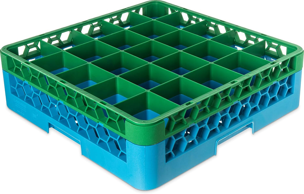 16 Compartment Glass Rack with 2 Extenders, Carlisle Blue, Pack of 2 L65127