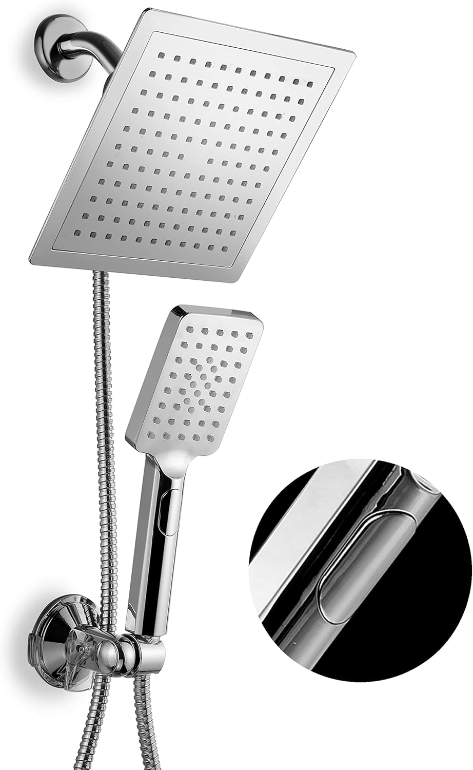 Chrome 9" Square Rainfall Shower Head / Handheld Combo, Pack of 2 C82499