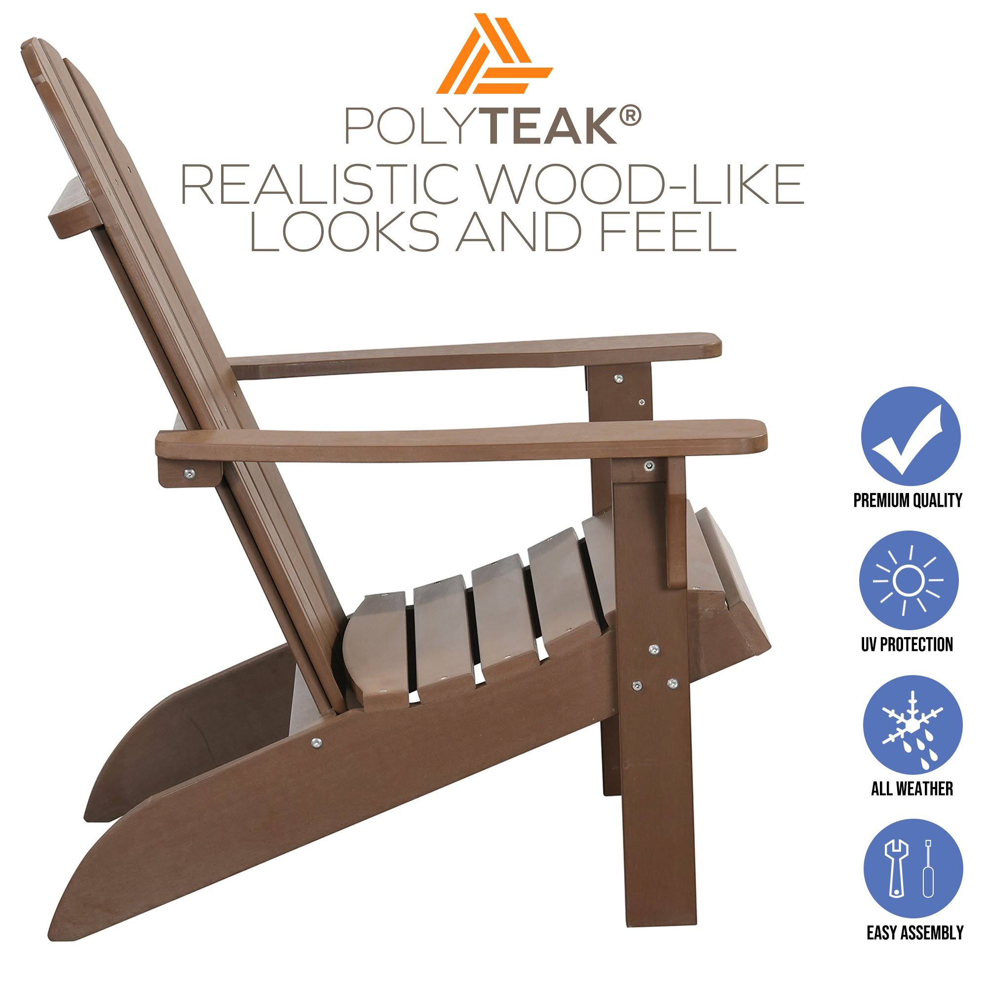 Brown Poly Faux Wood Adirondack Chair J64274