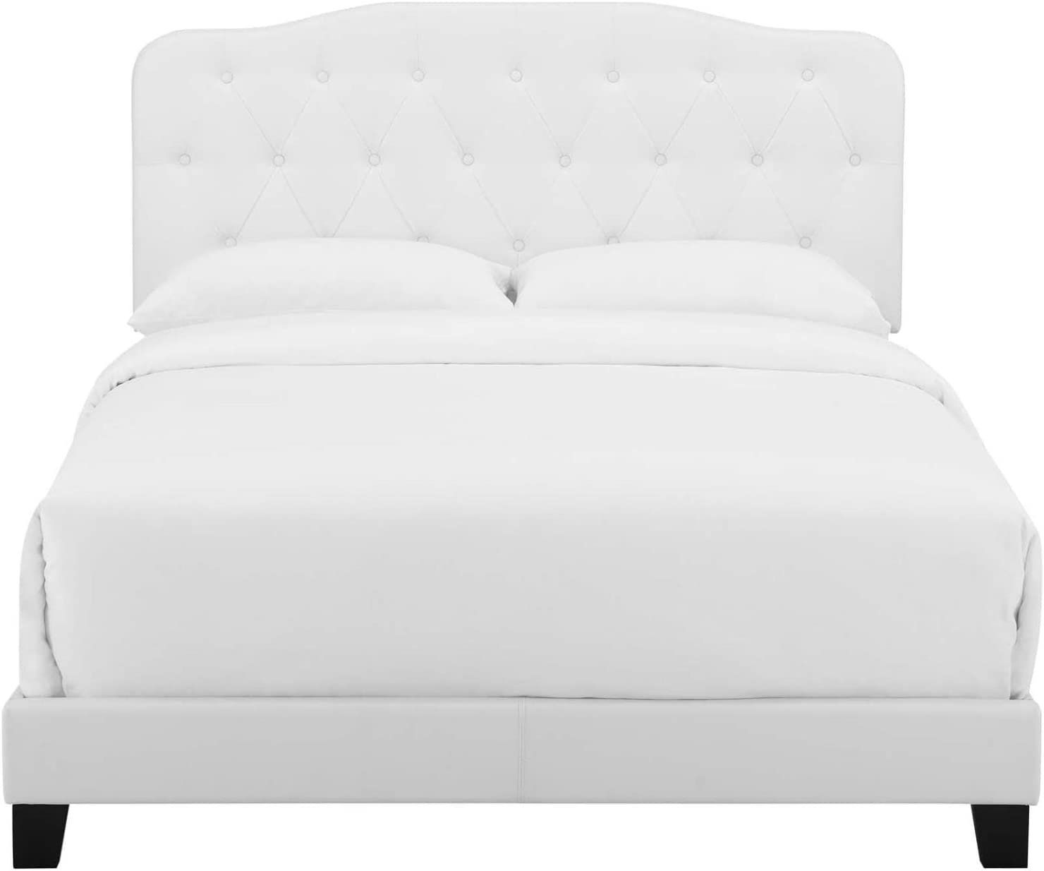 White Faux Leather Bed M85165