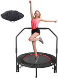 Foldable Fitness Trampoline with 3-Level Adjustable Foam Handrail F7892