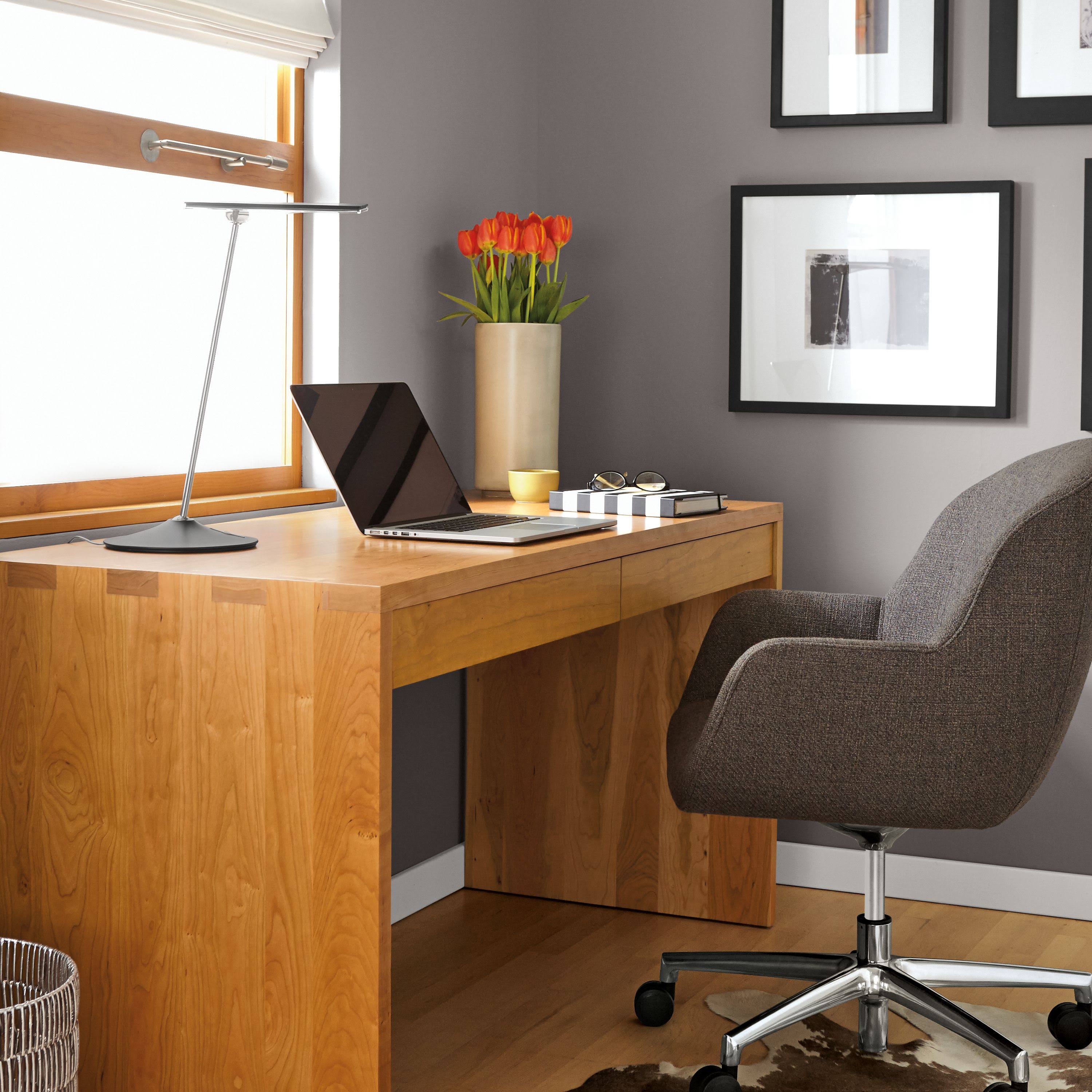 Rolling Office Chair in Flint Oatmeal Brown Grey Fabric Z55940