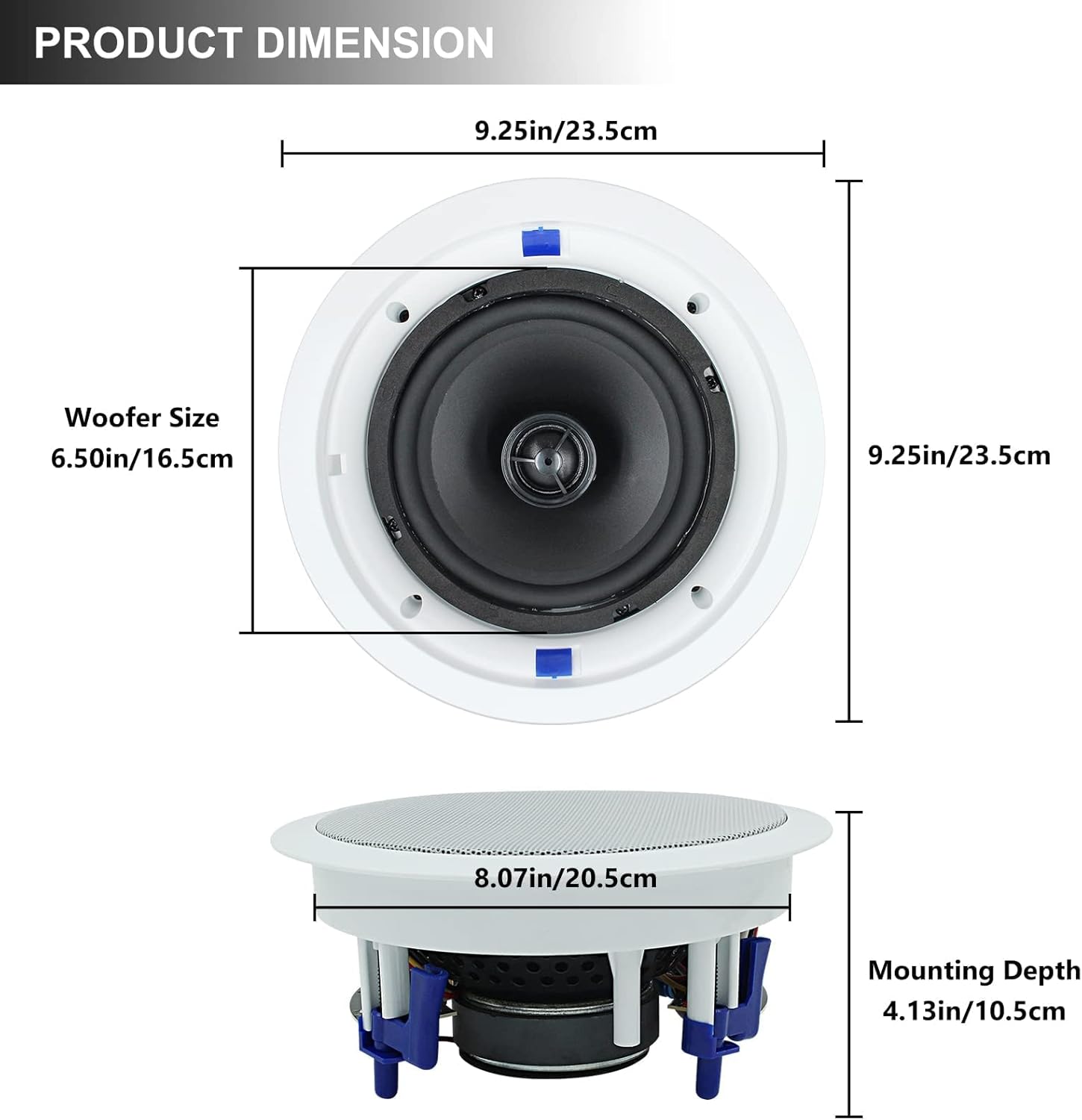 6.5'' 600Watts 2-Way Bluetooth Ceiling Speakers（4 Speakers） L3827