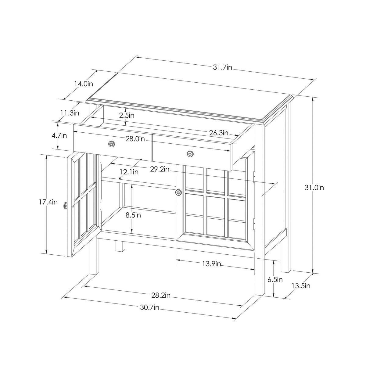 Storage Cabinet with Drawer Gray V269