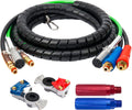 15 Ft 7 Way Heavy Duty Truck Tractor Trailer Electric Cable Wrap Cord ABS & Air Line Hose Assembly with Aluminum Glad Hands S5302