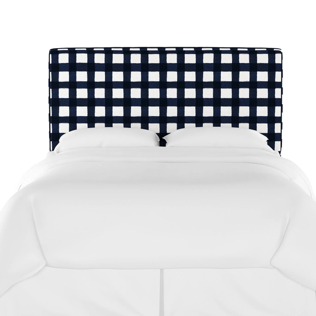 California King Blue Plaid Headboard L65130