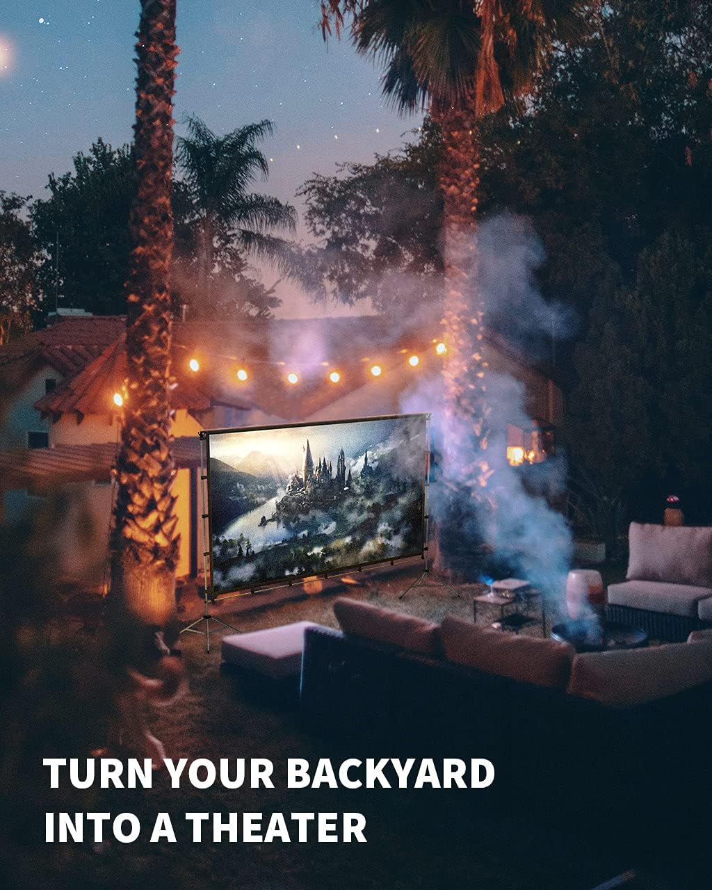 Outdoor Projector Screen with Stand, 120 Inch (16:9), Portable with Full-Set Bag C144650