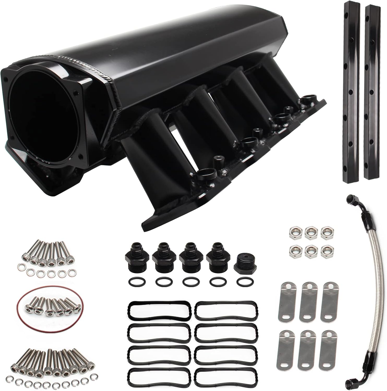 102mm Intake Manifold for Cathedral Port Heads LS Based Engines (Black) O19543