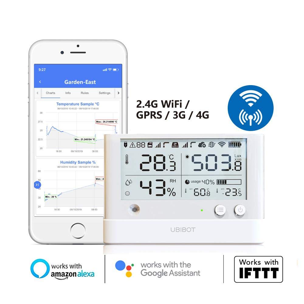 Wireless Smart Temperature Humidity Light Sensor WiFi Data Logger E499997