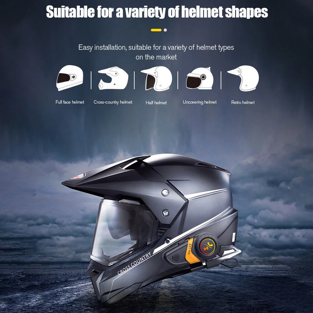 Red Wireless Bluetooth Motorcycle Helmet Headset Speaker J5188