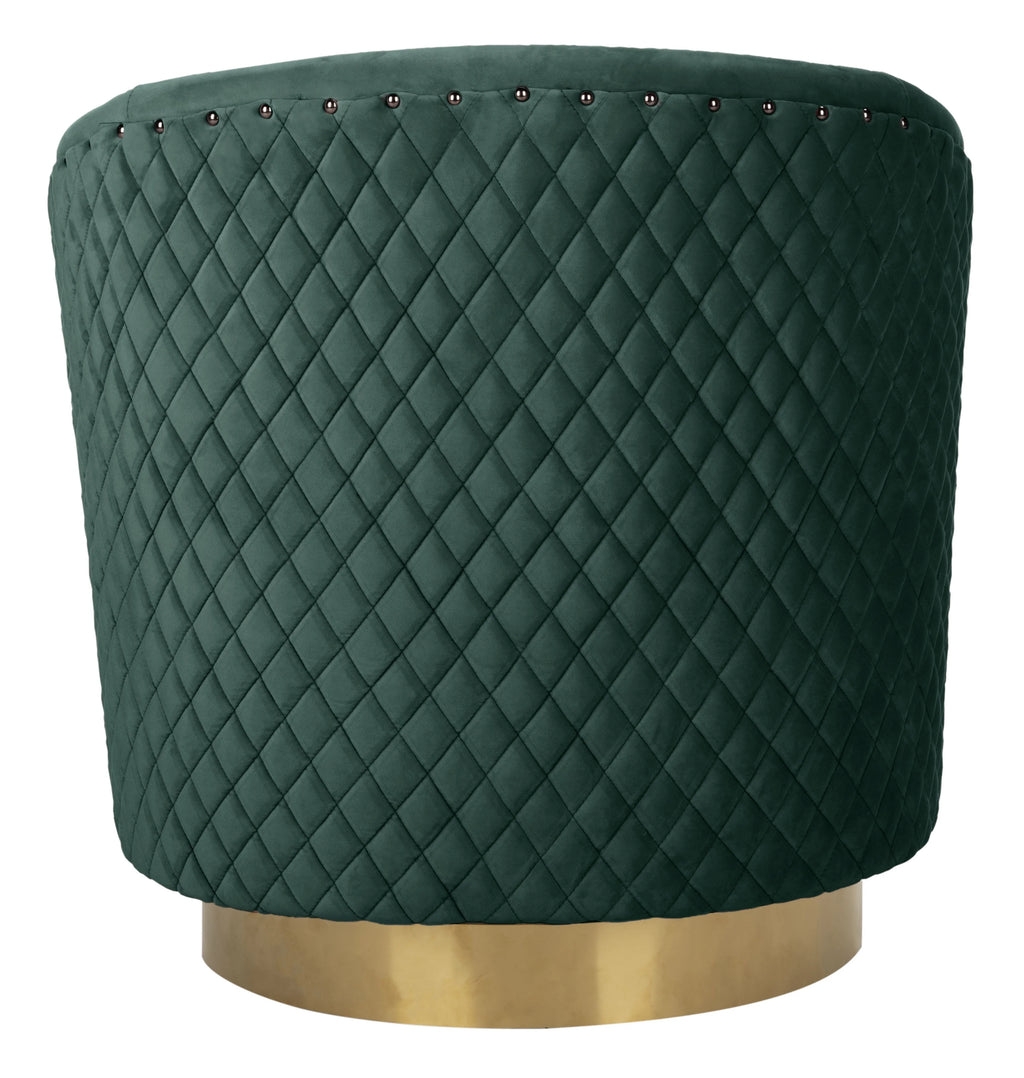 Emerald Velvet Quilted Swivel Tub Chair A190