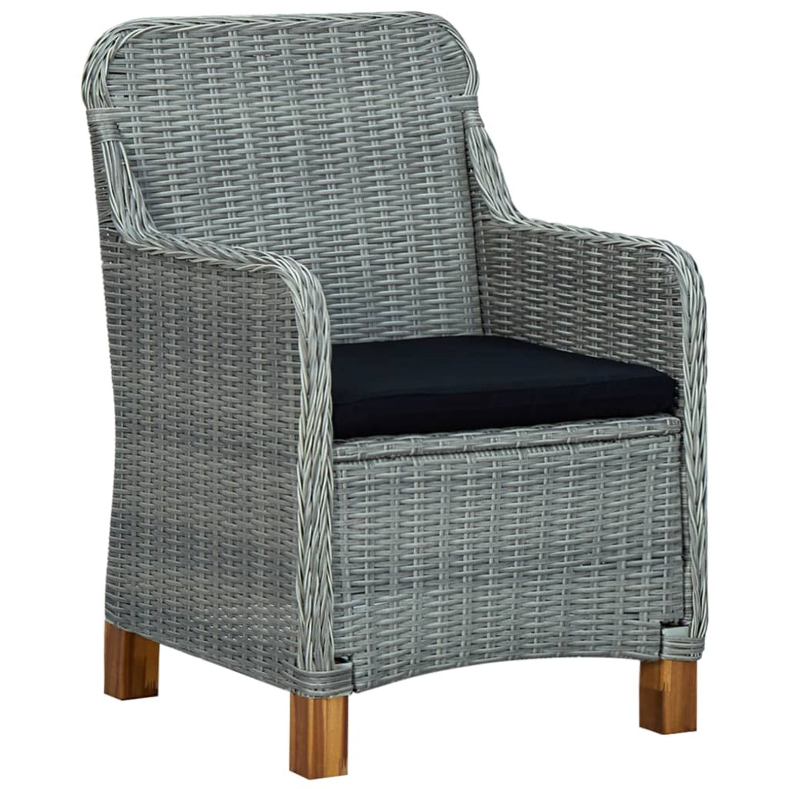 Light Gray Poly Rattan Garden Chairs with Cushions 2 pcs T197041