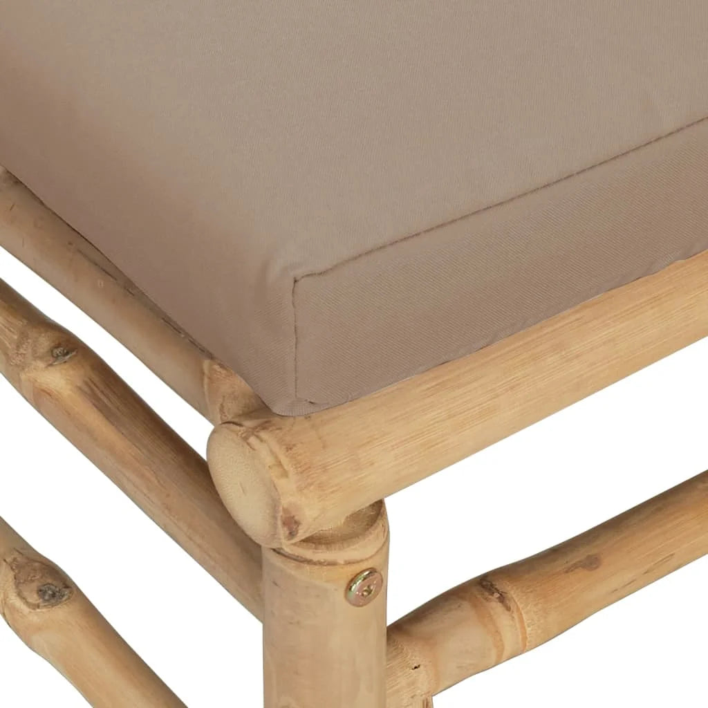 Patio Corner Sofas with Taupe Cushions 2 pcs Bamboo Z25543