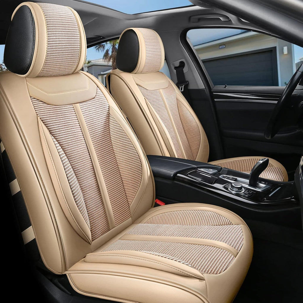 Black Red 9 Leather Car Seat Covers Full Set Q701943