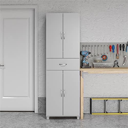 Dove Gray Storage Cabinet with Drawer M6037