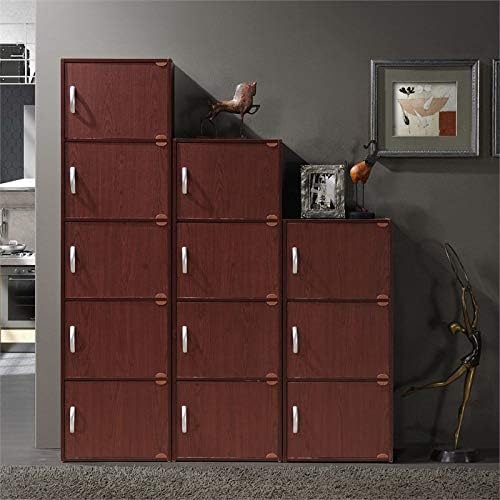 5 Shelf 5 Door Bookcase in Mahogany R691274