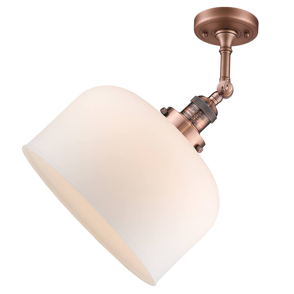Large Bell 1 Light Semi Flush Mount (Nickel) C25378