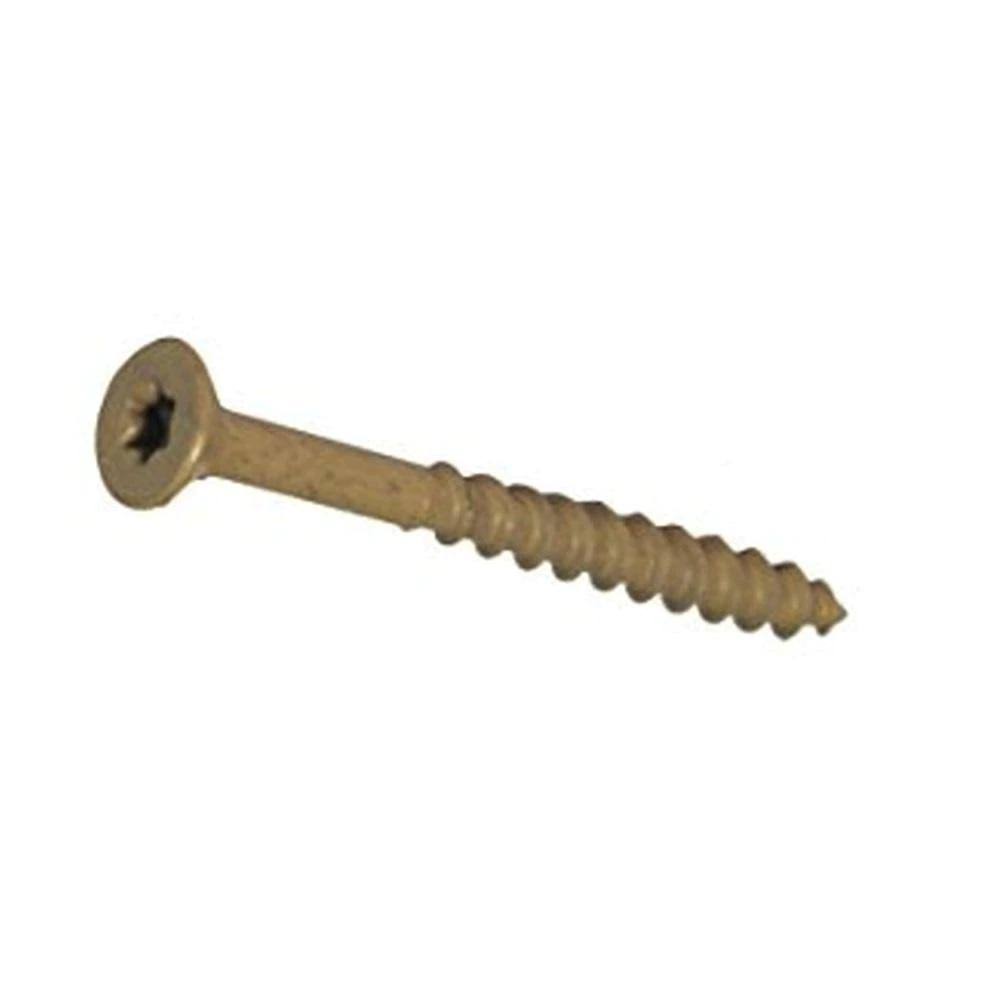 #9 x 3 inch Exterior Star Drive Screws, Tan (25 lb Bucket) P2555