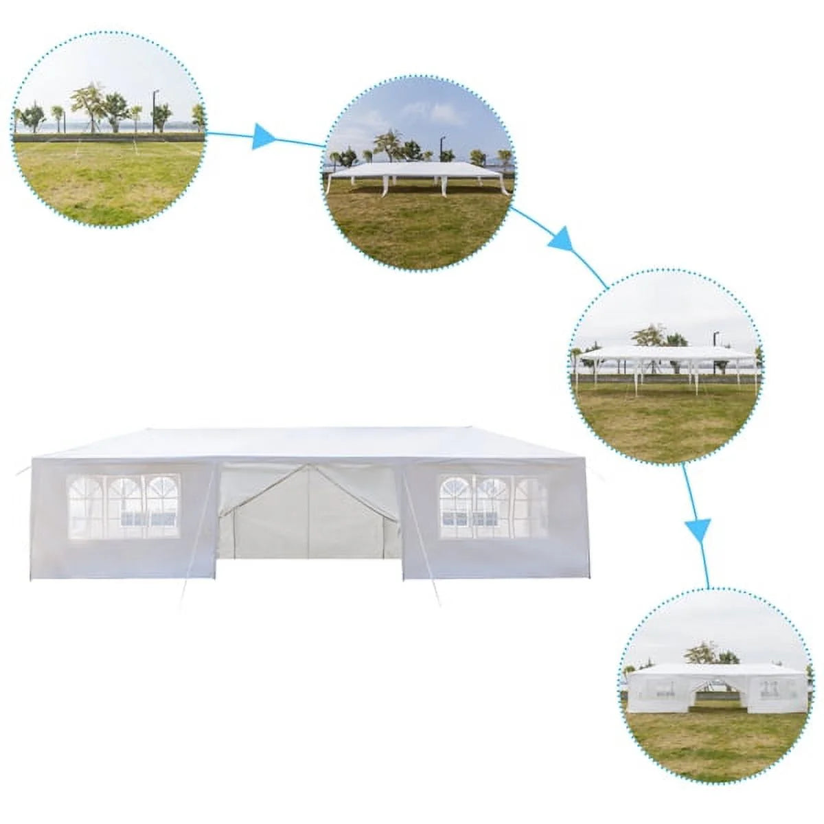 3 x 9m Eight Sides Two Doors Waterproof Tent Z661310