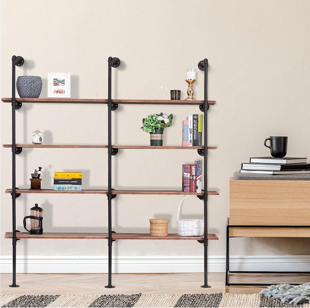 Industrial Iron Pipe Shelf Wall Mount 3 Pack of 5 Tier S1622