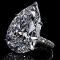 Pear Cut VVS1 Moissanite Hidden Halo Engagement Ring 14K White Gold Plated G269