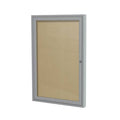 1 Door Enclosed Vinyl Bulletin Board with Satin Frame Wall Mounted TackBoard, Caramel, 36H U54611