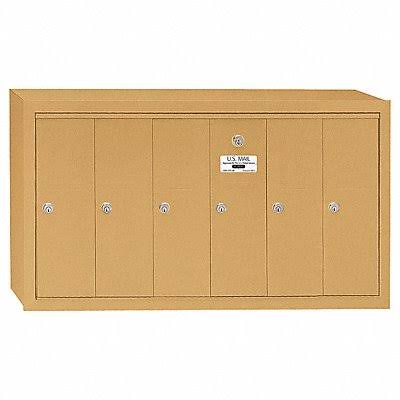 Brass Vertical Mailbox, 6 Doors A869