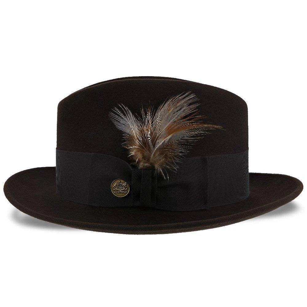 Black Fur Felt Fedora Hat V104097