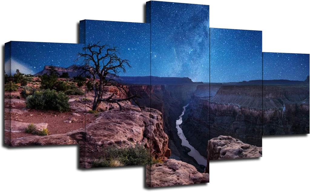 5 Piece Framed Canvas Print Wall Art Pictures (60''Wx32''H) R79382