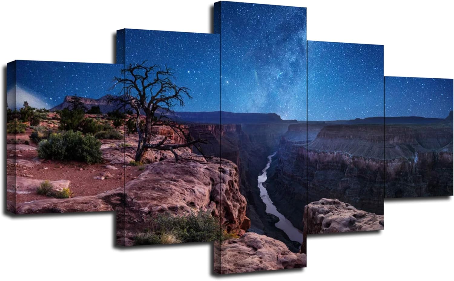 5 Piece Framed Canvas Print Wall Art Pictures (60''Wx32''H) R79382