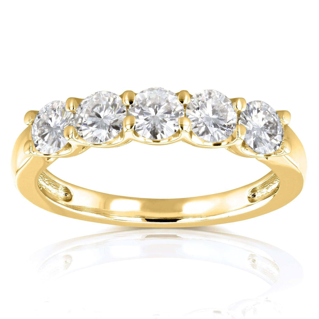 14K Yellow Gold Moissanite Bridal Wedding Band X720
