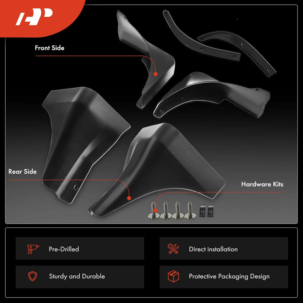 4-PC Splash Guard Mud Flaps Set D361