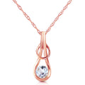 20" Rose Gold Necklace with Natural Aquamarine D159