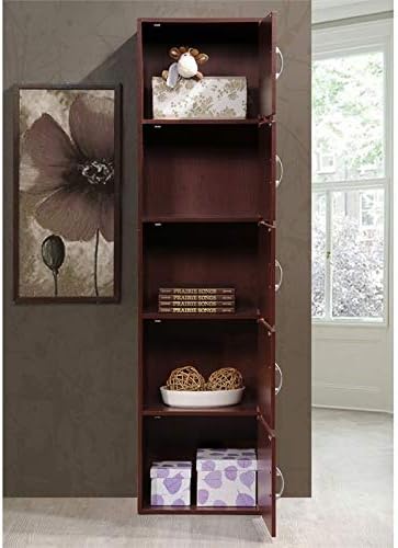 5 Shelf 5 Door Bookcase in Mahogany R691274