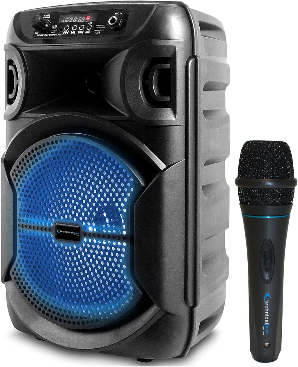 8 Inch Portable Bluetooth Karaoke Speaker with Microphone, Pack of 2 O5289