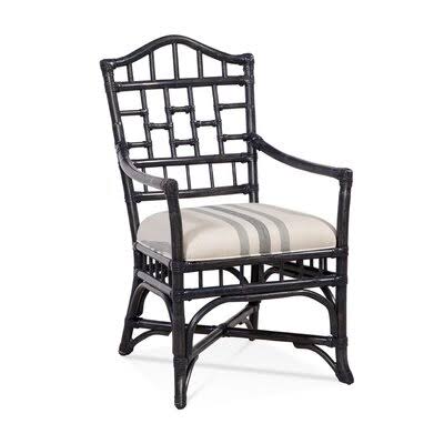 Blue and Cream Stripe Arm Chair T93422