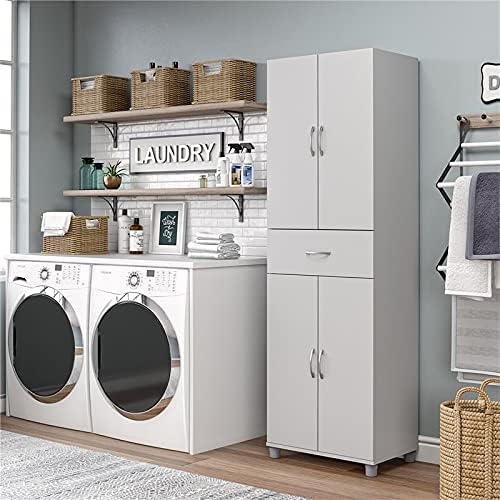 Dove Gray Storage Cabinet with Drawer M6037