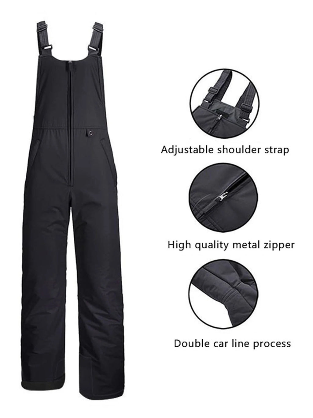 Sleeveless Ski Overalls with Side Pocket W588