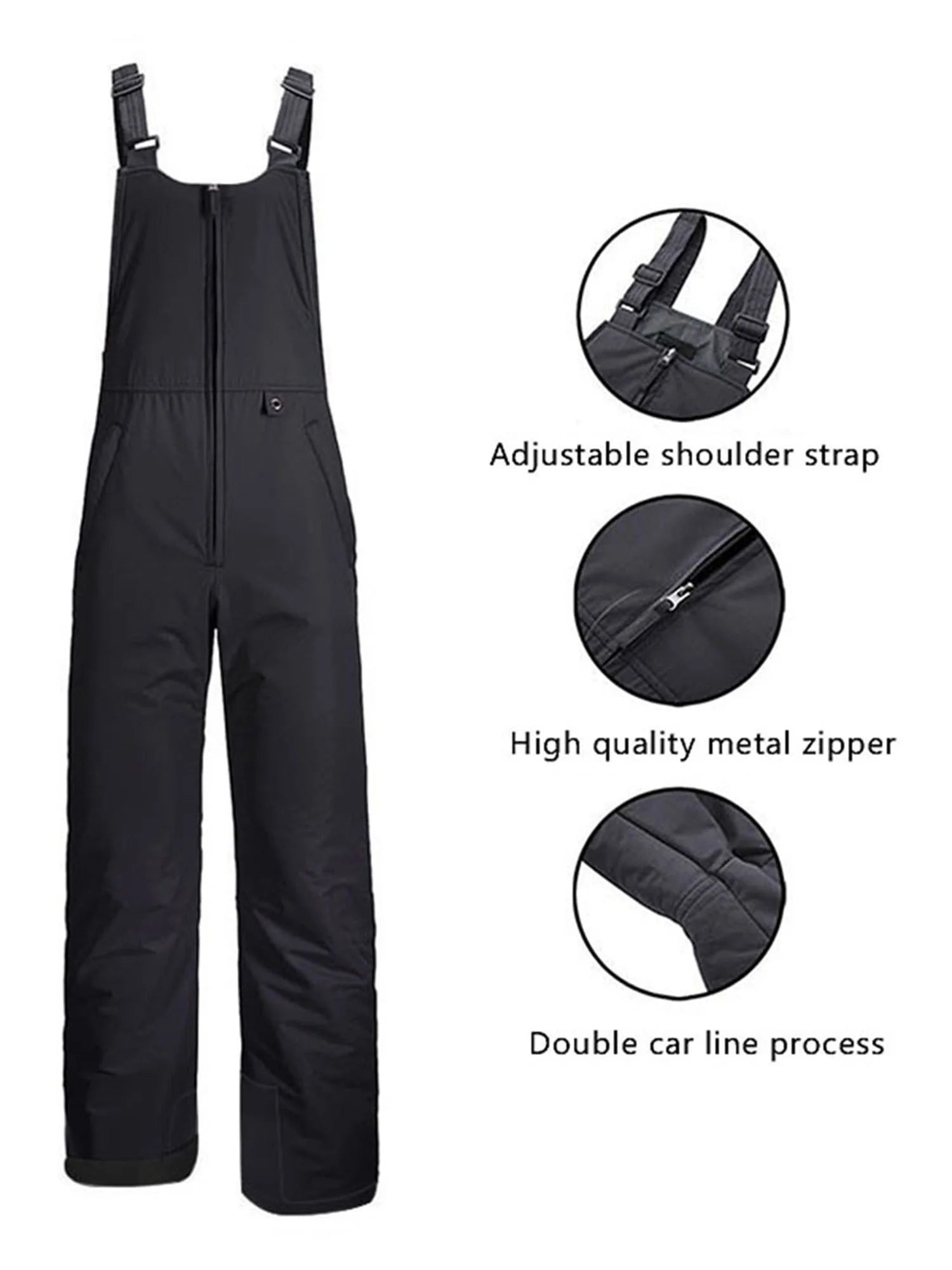 Sleeveless Ski Overalls with Side Pocket W588