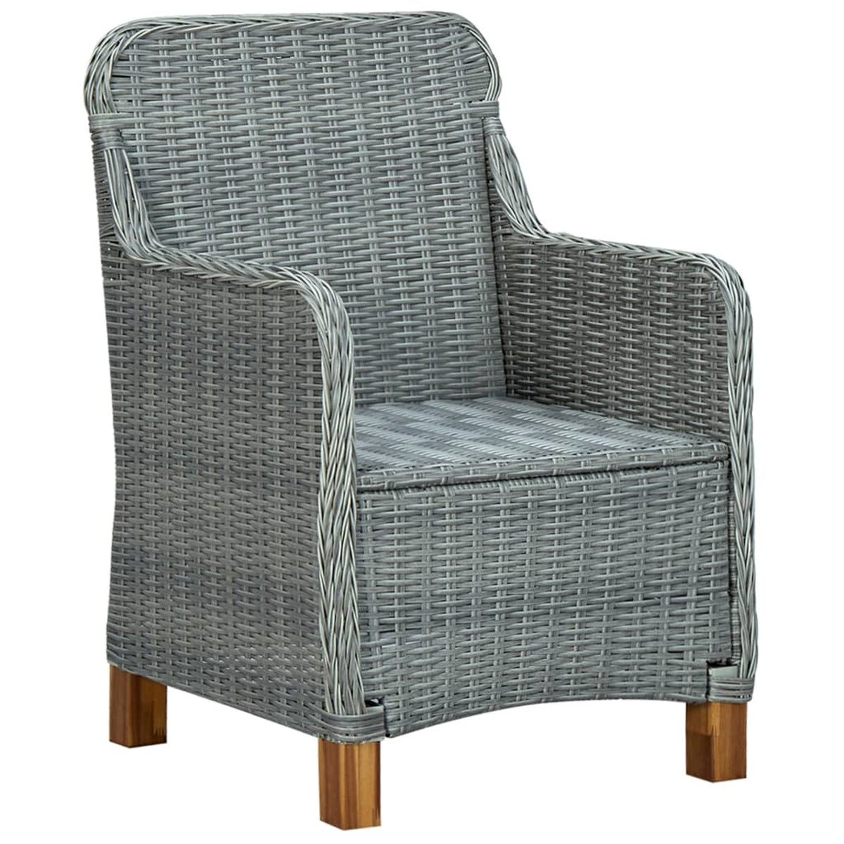 Light Gray Poly Rattan Garden Chairs with Cushions 2 pcs T197041